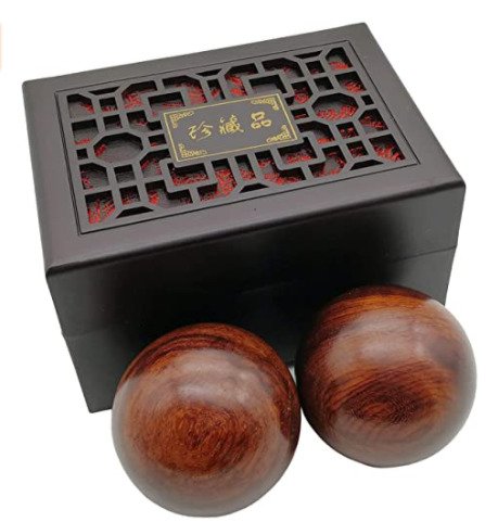 BCQLI 2 Inches Baoding Balls Chinese Health Exercise Stress Balls Rosewood