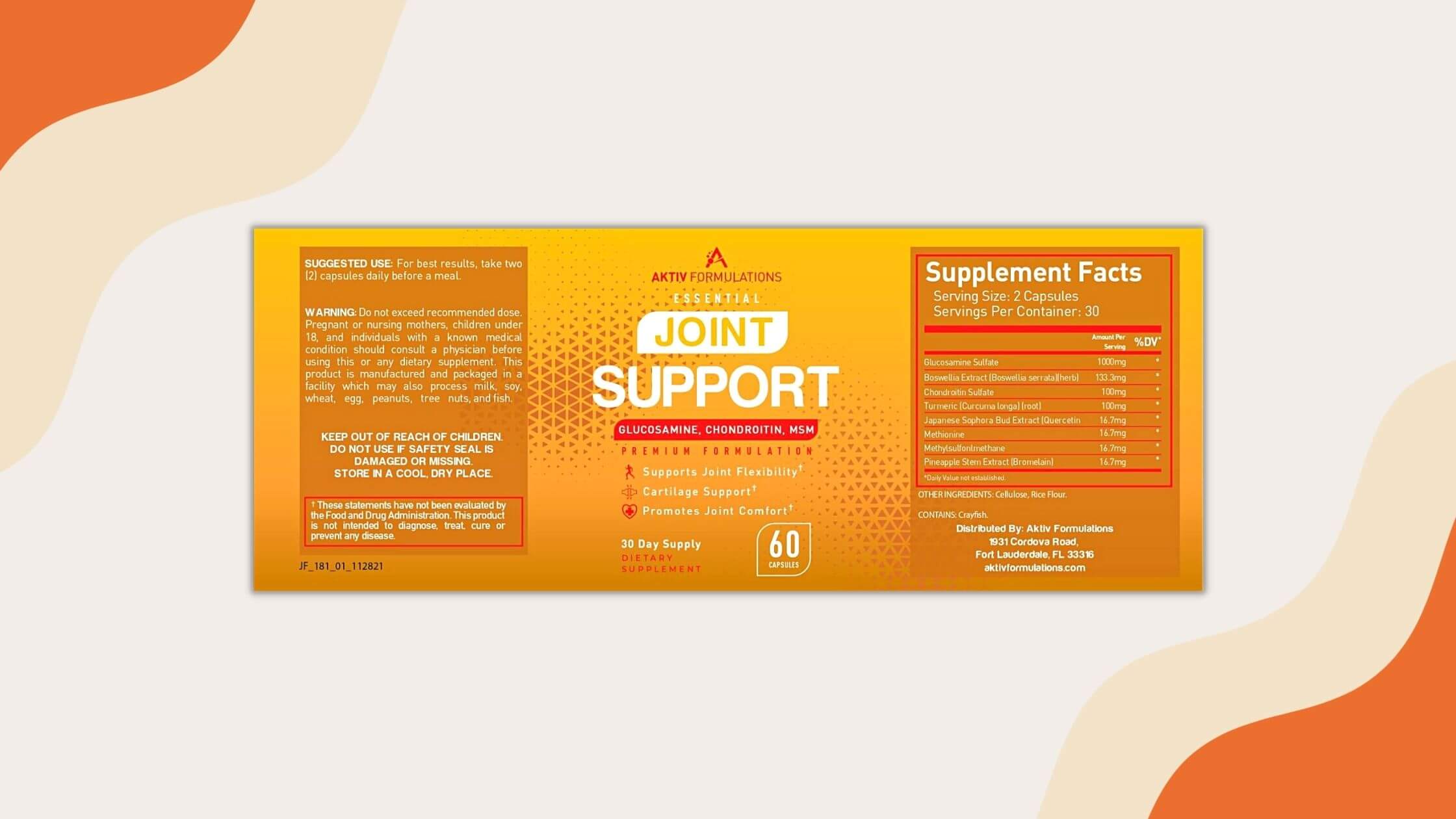 Aktiv Formulations Joint Support Dosage
